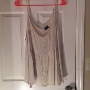Cream plus size tank top